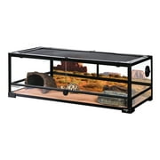 REPTIZOO Extra-Low Full Tempered Glass Reptile Terrarium, 36L x 18W x 12.6D, Easy Assembly