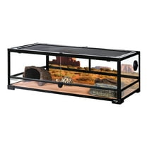 REPTIZOO Extra-Low Full Tempered Glass Reptile Terrarium, 36L x 18W x 12.6D, Easy Assembly