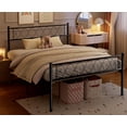 thumbnail image 4 of California King Size Metal Bed Frame with Headboard & Footboard 13.7 Inch Metal Platform Mattress Foundation Support with Strong Metal Slats, Under Bed Storage, No Box Spring Needed, 4 of 7