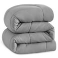 thumbnail image 5 of Flxxie Ultra Soft Down Alternative Comforter, King, 104x90 inch, Smoke Gray Quilted Duvet Insert, 5 of 5