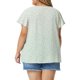 thumbnail image 4 of GRACE & GRANDEUR Camisa Blusa de Chiffon Floral de Manga Corta con Escote en Llave para Mujeres Talla Grande 3X Verde Claro, 4 of 8