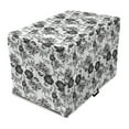 thumbnail image 1 of Floral Dog Crate Cover, Repeating Gloomy Greyscale Tone Plants Branches Leaves Petals, Easy to Use Pet Kennel Cover Small Dogs Puppies Kittens, 7 Sizes, Pale Taupe Charcoal Grey, by Ambesonne, 1 of 6