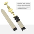 thumbnail image 4 of Uxcell Leather Band Deployment Buckle Watch Strap 19mm Leather Strap, Black Gold, 4 of 7