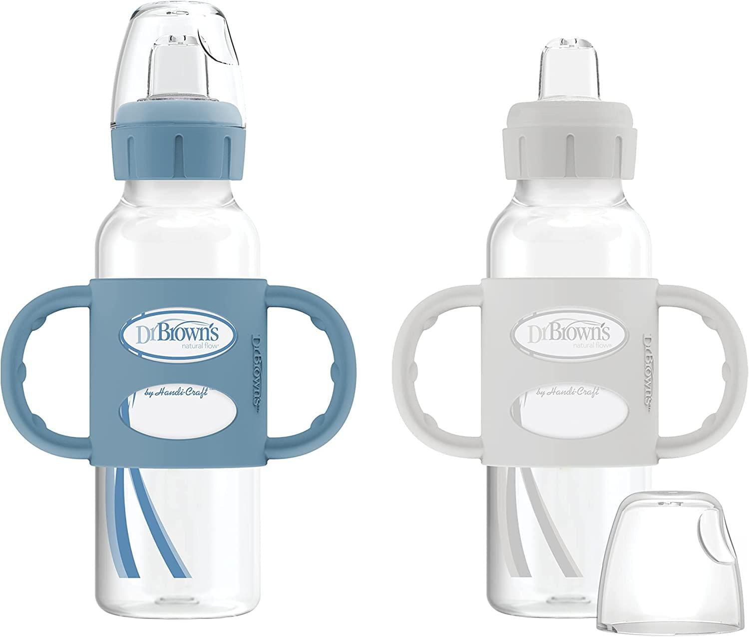 Dr. Brown’s® Milestones™ Narrow Sippy Bottle with Silicone Handles Blue 2 pack