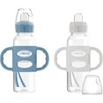thumbnail image 1 of Dr. Brown's Milestones Narrow Sippy Bottle with Silicone Handles Blue 2x8oz Bottles, 1 of 9
