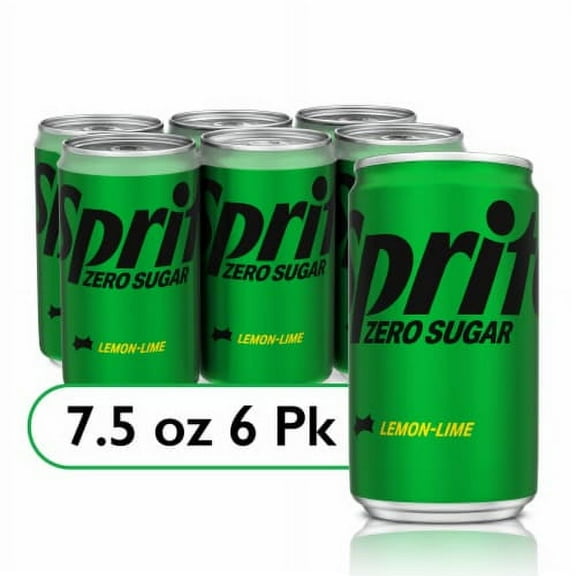 2X-Sprite Lemon Lime Zero Sugar Caffeiine Free Soda Mini Cans - 7.5 fl oz - 6 pk