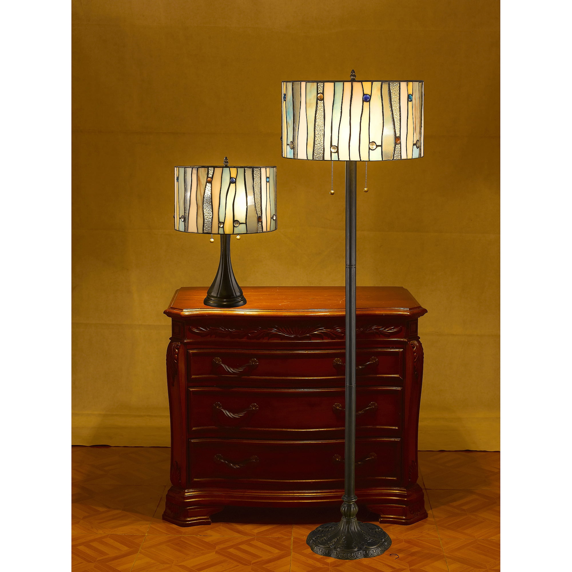 Serena Ditalia Jeweled Table And Floor Lamp Set Walmartcom Walmartcom