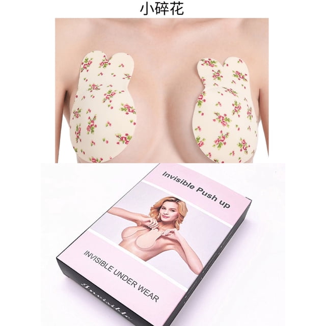Sujetador Adhesivo Pezoneras Silicona Estilo Conejo Anti-Sag Invisible Parche Transpirable para el Busto