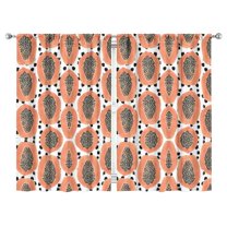 Boys Girls Kids Nursery Curtains Orange Papaya Print Pattern Window Drapes for Living Room Bedroom Playroom Decor Rod Pocket 52x84Inch 2 Panels
