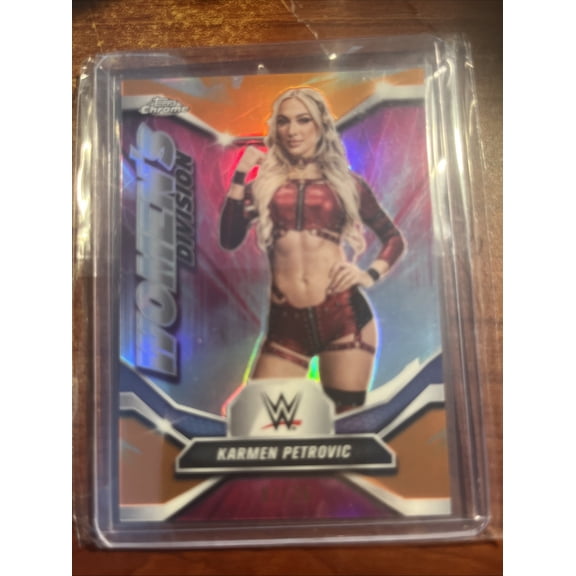 2026 Topps Chrome WWE Karmen Petrovic Orange Refractor Limited Edition Short Print Hologram Parallel/Variety Chase Inser United States NXT Wrestling C
