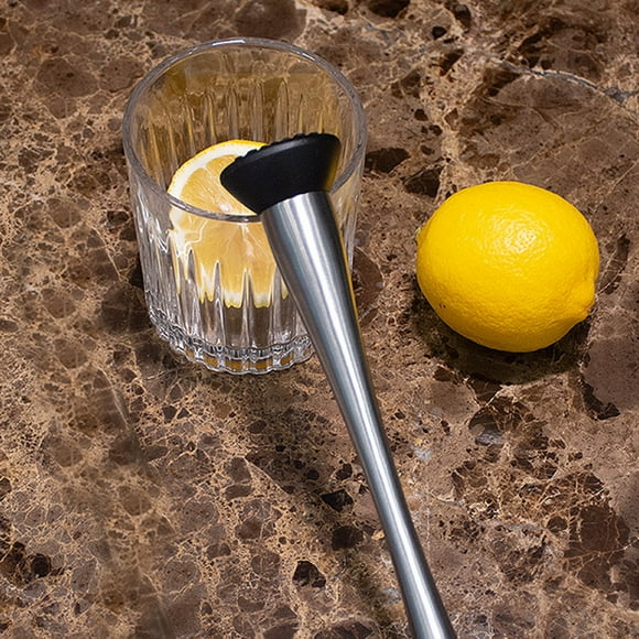 Ganfancp Cocktail Muddler, Ice Crusher, Stainless Steel Ice Crusher Ware, Bartender Accessories, Easy to Clean Weighted and Balanced Handles Nylon Tap for Strong Crushing, Elegant Design