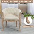 thumbnail image 3 of Accent Chair with Curved Backrest, French Country Chair with Carved Legs, Upholstered Linen Single Sofa Chair, Vintage Comfy Living Room Chair for Office Living Room Bedroom, Beige, 3 of 9