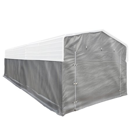 ALEKO Waterproof PE Fabric Sidewall Kit for ALEKO 12 x 30 ft Black Metal Carport