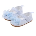 thumbnail image 6 of Tigivemen Infant Baby Girls Mary Jane Flats with Lace Bow Soft Sole Wedding Dress Shoes for Girl Sky Blue Size 3, 6 of 9