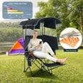 thumbnail image 6 of Portable Heated Camping Chair with Adjustable Canopy, Shade, Removable Footrest, and Foldable Design for Outdoor Sports and Relaxation (1 Pack, Black), 6 of 8