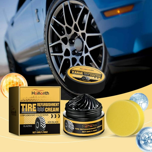 Pasta para reacondicionamiento y abrillantado de neumáticos de coche, cera para neumáticos, brillo oscurecedor, limpiador descontaminante brillante.