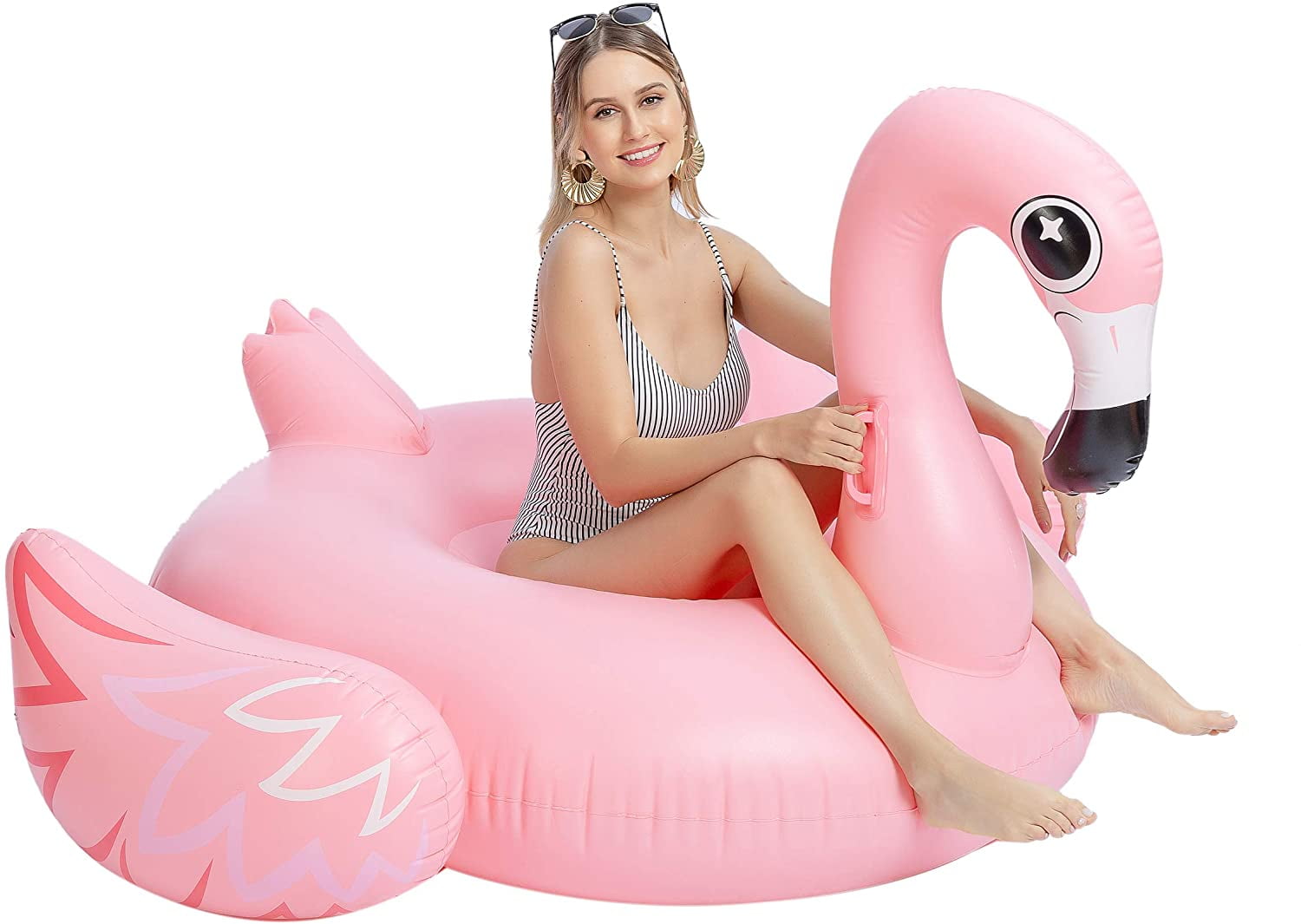 Inflatable Giant Flamingo Swim Ring Float Raft Swimming Pool Beach Water Toy Fun 
