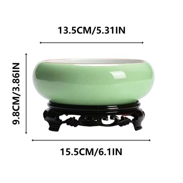 Ceramic Hydroponic Planter Bowl with Stand for Indoor and Outdoor Water Plants Bonsai Garden Decor