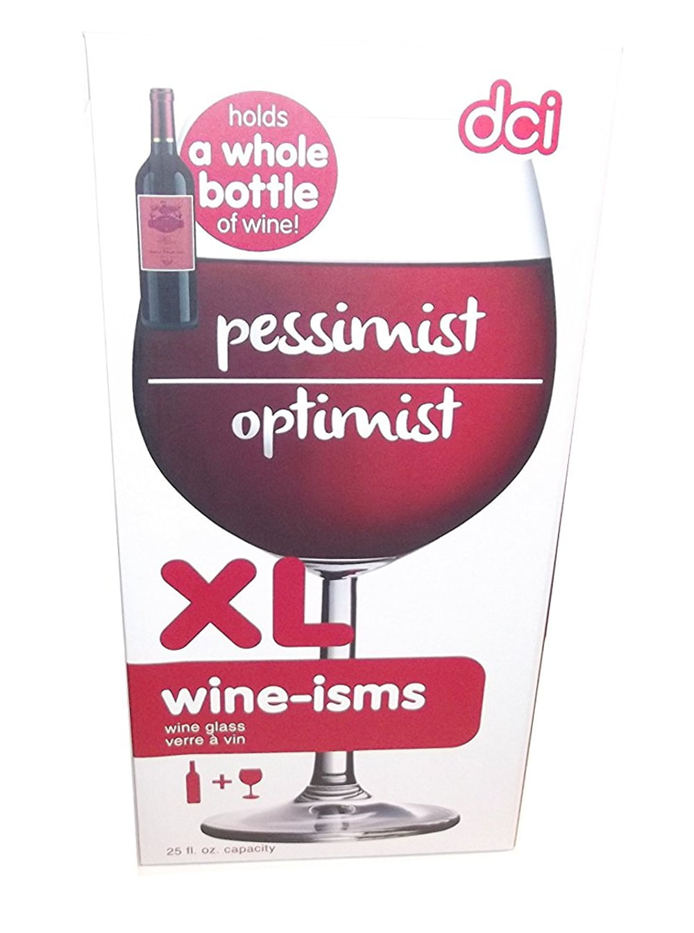 DCI XL Wine Glass 750ml Holds Full Bottle of Wine 25 fl oz
