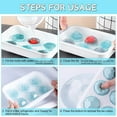 thumbnail image 3 of RV Molde de silicona para cubitos de hielo, bandejas para cubitos de hielo con tapa, 6 cubitos de hielo redondos y 6 cubitos de hielo cuadrados, bandeja apilable para cubitos de hielo, sin BPA, para bebidas frías, cócteles de whisky oso de fresa Electrónica, 3 of 5