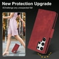 thumbnail image 7 of for Samsung Galaxy S24 Ultra Wallet Case, [RFID Blocking] Card Holder Kickstand PU Leather Flip Wallet Phone Case Shockproof Protective Cover Compatible with Samsung Galaxy S24 Ultra, Red, 7 of 7