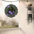 thumbnail image 4 of 3D Metal Hanging Wind Spinners - Spiral Wave Pattern Design with Vibrant Purple Flowers & Orange Stamens - Perfect for Yard and Garden Decor, 4 of 6