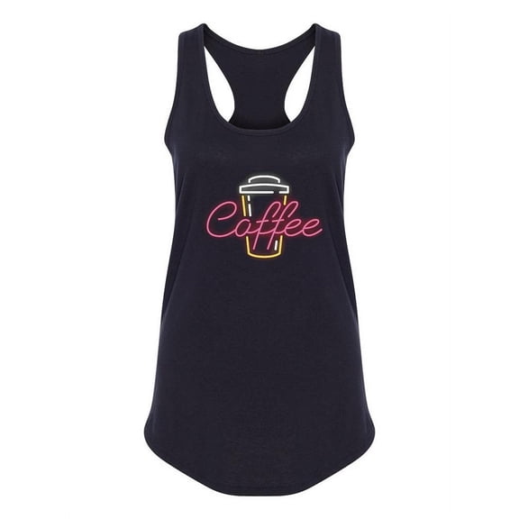 Coffee Emblem Neon Design Tank Women -Image by Shutterstock, Female XX-Large