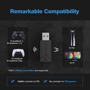 Game Controller Wireless Connection Adapter for PS5/PS4, Playing On All P5 Games, USB Wireless Dongle Adapter Support Turbo/Macro/One Key Combo Function-Black