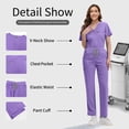 thumbnail image 5 of Niaahinn Women's Scrub Set -  Soft Stretch V-Neck Top & Elastic Waist Jogger Uniform, 8 Colors, 5 of 7
