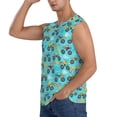 thumbnail image 3 of Lsque Cartoon Monster Truck Print Men's Cotton Blend Sleeveless Muscle Shirts (S-3XL)- Moisture Wicking, Odor Protection, UPF 30+,Large, 3 of 8