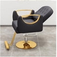 thumbnail image 3 of Silla Sillón Para Barbería Estética Cuero Y Acero Inoxidable - Negro/dorado, 3 of 4