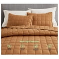 thumbnail image 4 of Tencel Modal Quilt Set Queen, Terracotta - Lightweight Bedspread, Soft Quilted Bedding for All Seasons, Detailed Stitching, 4 of 9