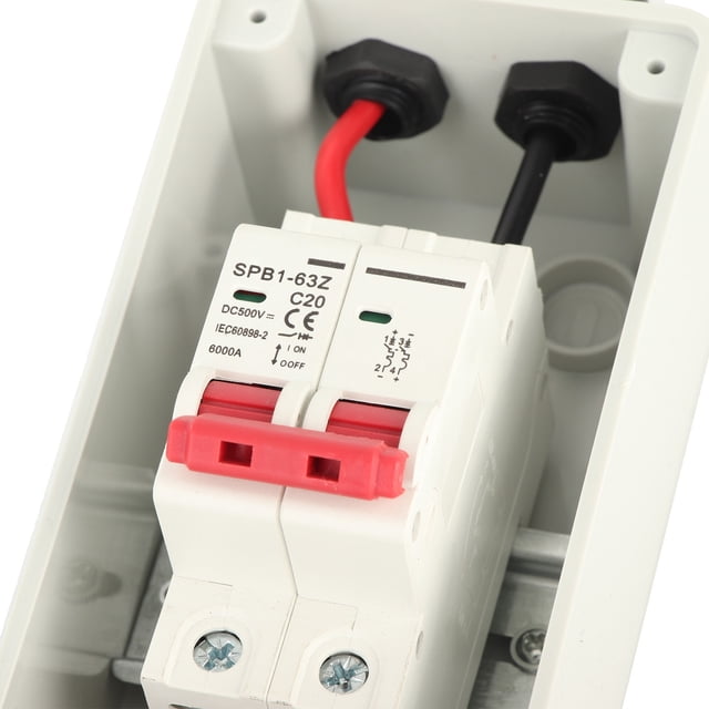 DC Circuit Breaker Box, 500V IP65 Distribution Box Isolation Switch RV Miniature Circuit Breaker Solar Disconnect Switch
