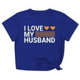 thumbnail image 1 of Penkiiy T-Shirt Femme J'aime Mon Mari Mignon Relation Mariée TP Bleu, 1 of 6