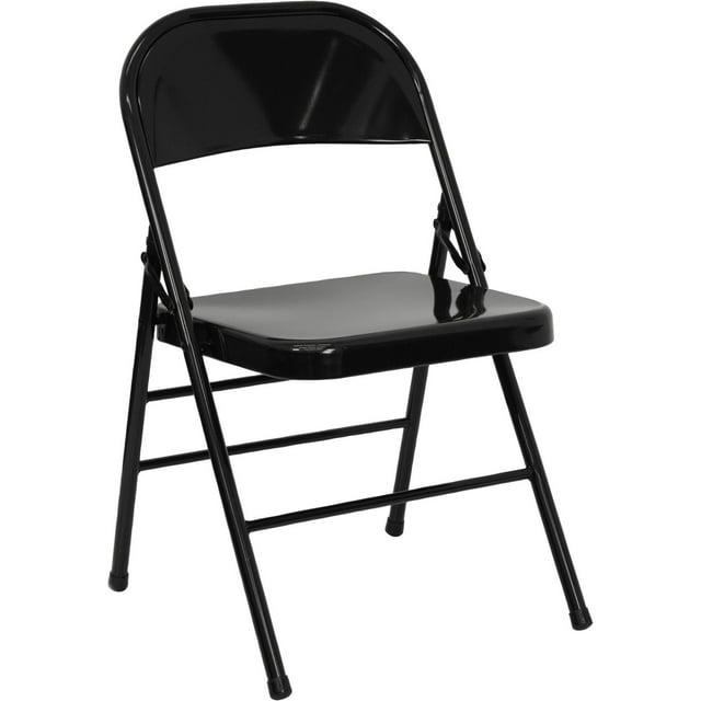 Flash Furniture Hercules Series Black Metal Folding Chair