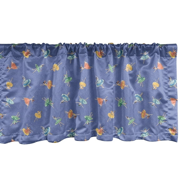 Ambesonne Ballerina Window Valance, Delicate Women in Gowns, 54" X 18", Multicolor