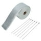 thumbnail image 2 of Cabecera de 5 m aislamiento térmico plateado para coche cabecera de escape paño para envolver tuberías con correa accesorios para automóviles ANGGREK Otros, 2 of 8