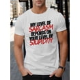 thumbnail image 1 of Comfy Breathable Men's Short Sleeve Sarcasm Print T-shirts, Casual Tops For Fitness Training, Jogging, Outdoor Activities Summer, Casual Sporty Tee, Comfy Tee, 1 of 4