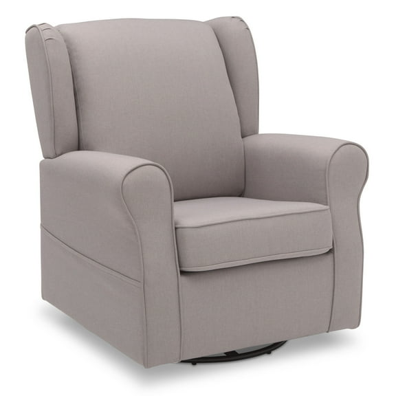 Delta Children Reston Nursery Glider Swivel Rocker Chair, French Grey