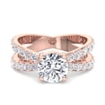 thumbnail image 2 of Praline - Split Double Band Round Diamond Ring with Side stones, 2 of 4