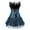 Blue, variant on Steampunk Peacock Bustiers Corset with Skirt Women Party Set Blue Black 3XL