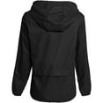 thumbnail image 5 of Women Hooded Solid Long Sleeve Pocket Coat Loose Waterproof Splicing Windbreaker, 5 of 6