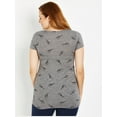 thumbnail image 2 of Motherhood Maternity V-Neck Side Ruched Maternity Tee, 2 of 2