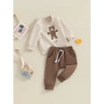 thumbnail image 3 of Bslissey Toddler Baby Boys 2Pcs Cute Outfits Long Sleeve Bear Letter Print Crew Neck Sweatshirt + Long Pants 3M 6M 12M 18M 24M 3T Infant Casual Daily Clothes, 3 of 9