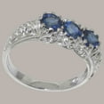 thumbnail image 3 of LBG British Made 9k White Gold Natural Sapphire Womens Promise Ring - 33 size options - Size 10.75, 3 of 7