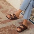 thumbnail image 2 of Sandalias ORADO de gamuza con plataforma para mujer, plantilla de corcho, color marrón, 2 of 7