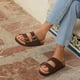 thumbnail image 2 of Sandalias ORADO de gamuza con plataforma para mujer, plantilla de corcho, color marrón, 2 of 7