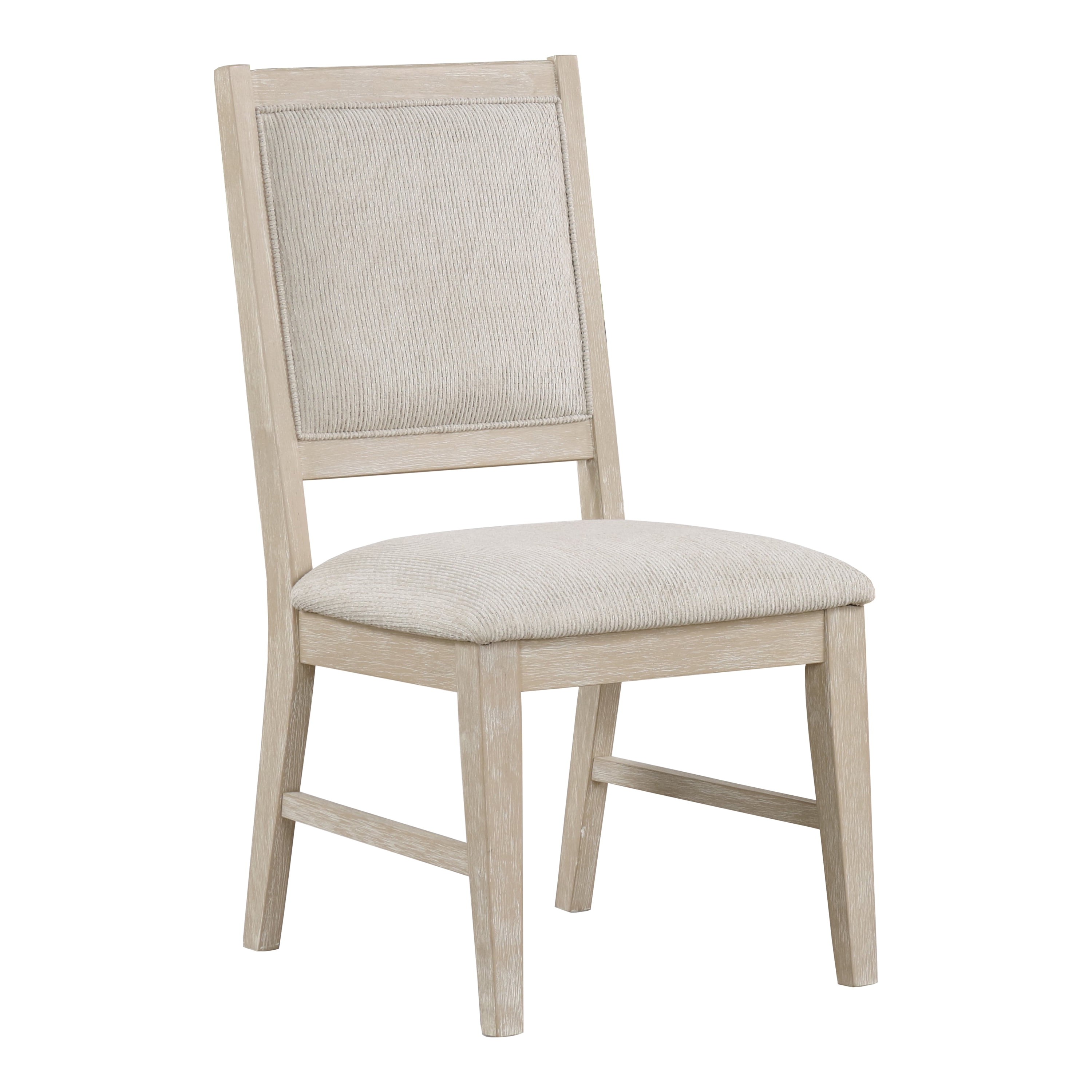 Furniture of America Don Transitional Upholstered Dining Chairs, Light Oak (Set of 2)