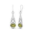 thumbnail image 2 of 7X5MM Oval Peridot 925 Sterling Silver Celtic Dangle Drop Mother's Day Gift Women Earrings, 2 of 4