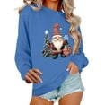 thumbnail image 2 of Christmas Sweatshirts for Women Embroidered Christmas Shirt Xmas Tree Gift Casual Long Sleeve Pullover Tops Blue XL, 2 of 6